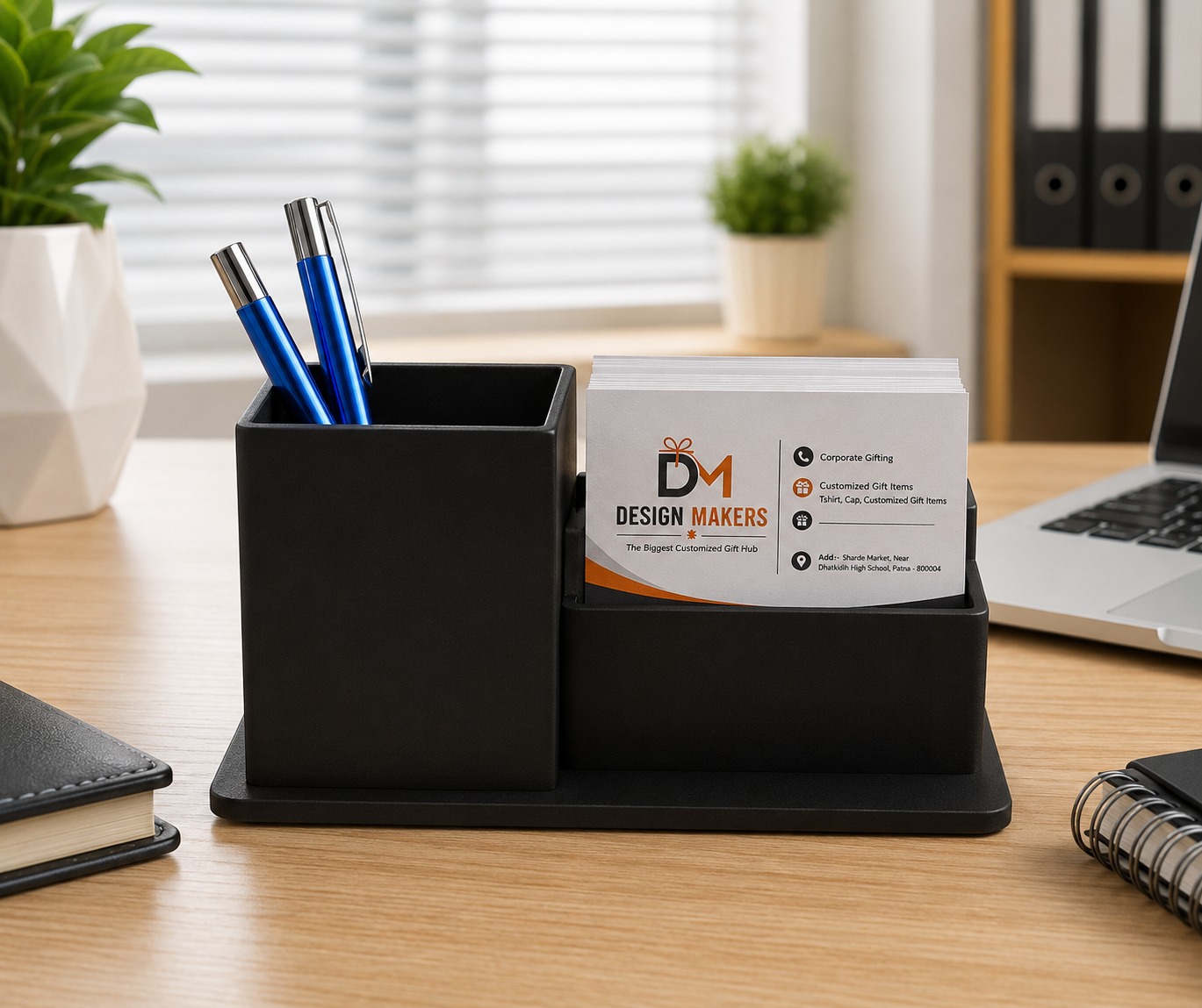 Pen Stand & Visiting Card Holder with Branding