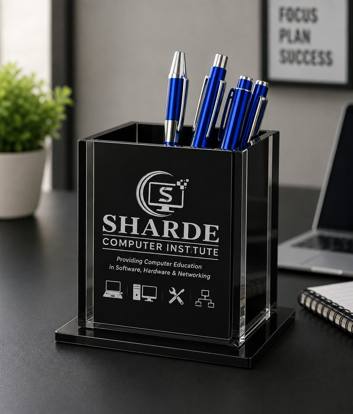Premium Acrylic Pen Stand – Personalized Branding