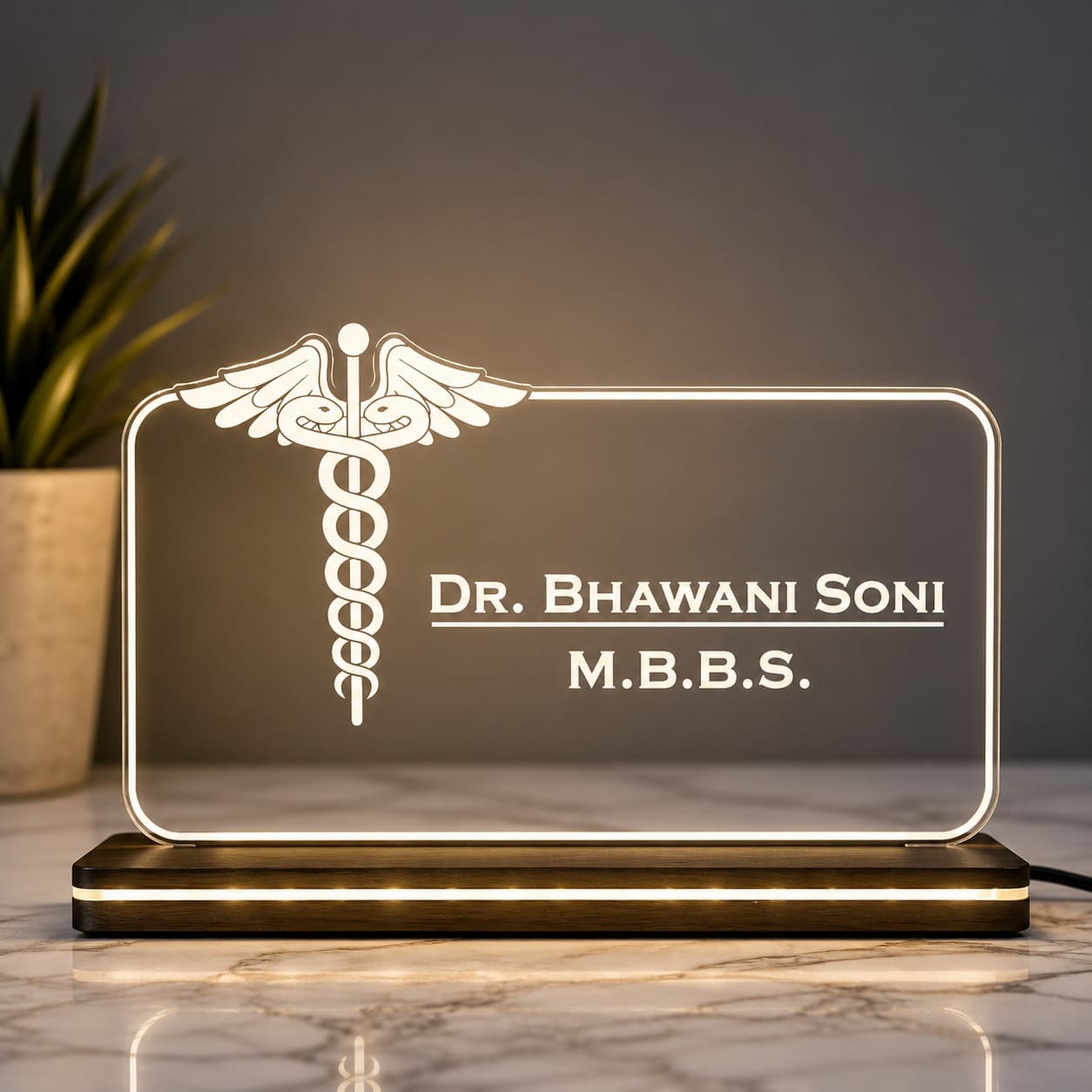 Acrylic Name Plaque (MDF/Laser Cut)