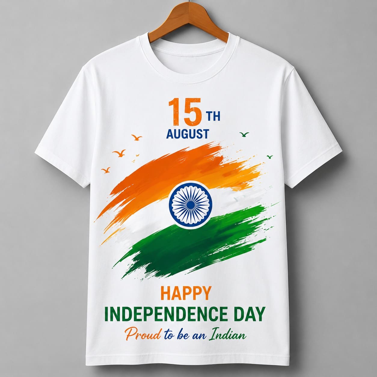 Independence Day T-Shirt – Personalized Round Neck Cotton T-Shirt