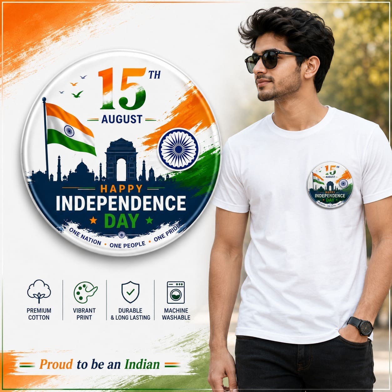 15th August Independence Day Badge
