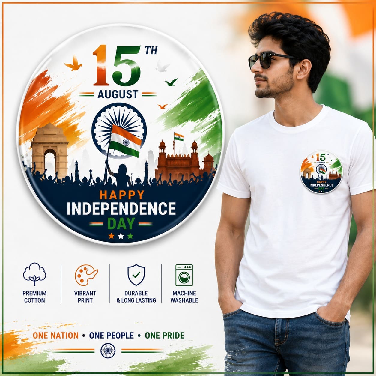 Tricolor Patriotic Badge