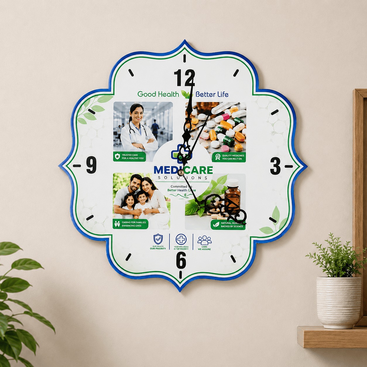 Acrylic Wall Clock for Corporate Office
