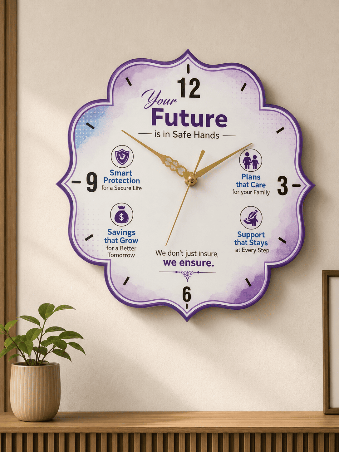 Acrylic Wall Clock for Corporate Office