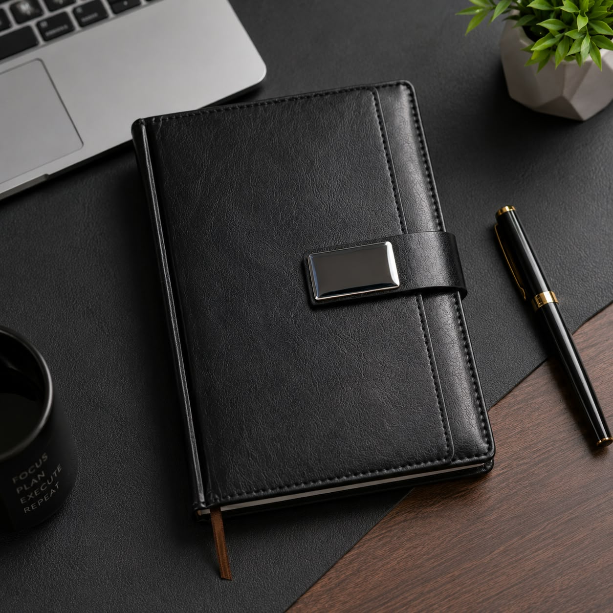 Premium Black Notebook – Personalized Diary